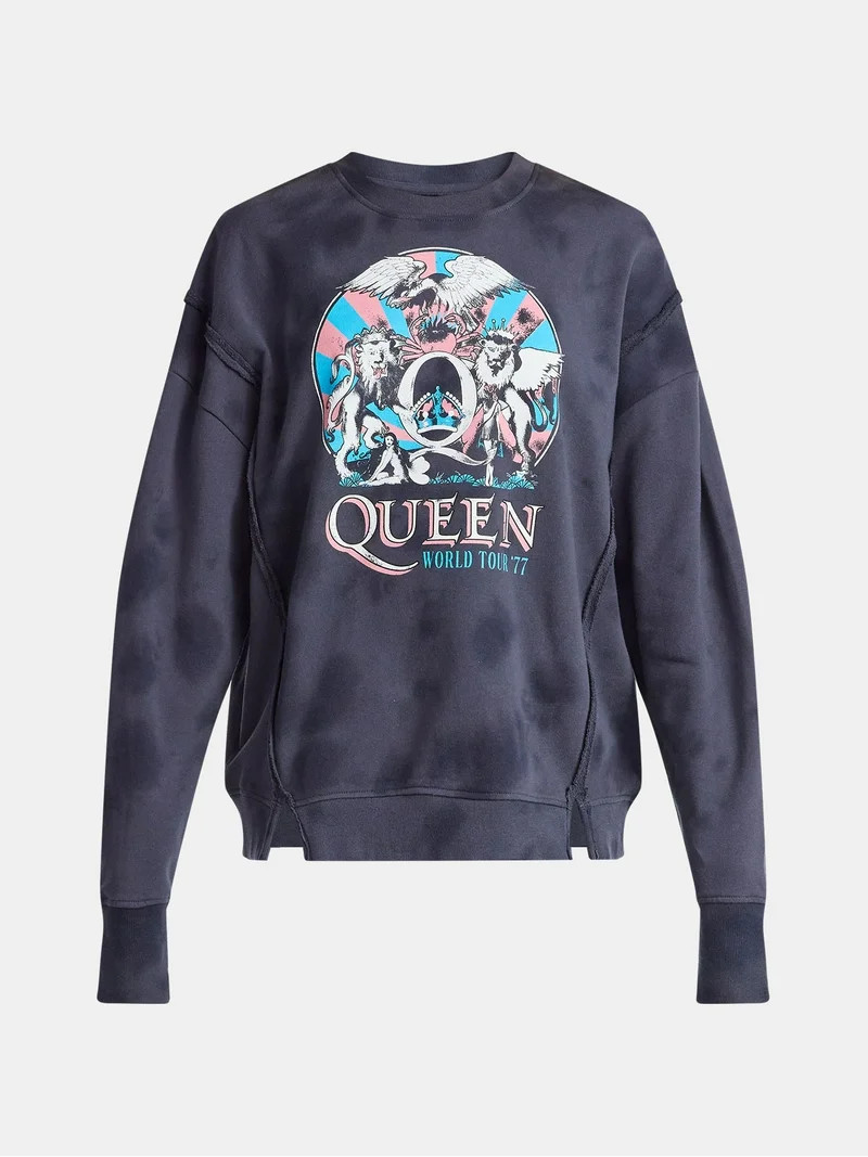 Time and Tru Women's Queen Circle Tour Graphic Sweatshirt, Sizes XS-3XL | Walmart (US)