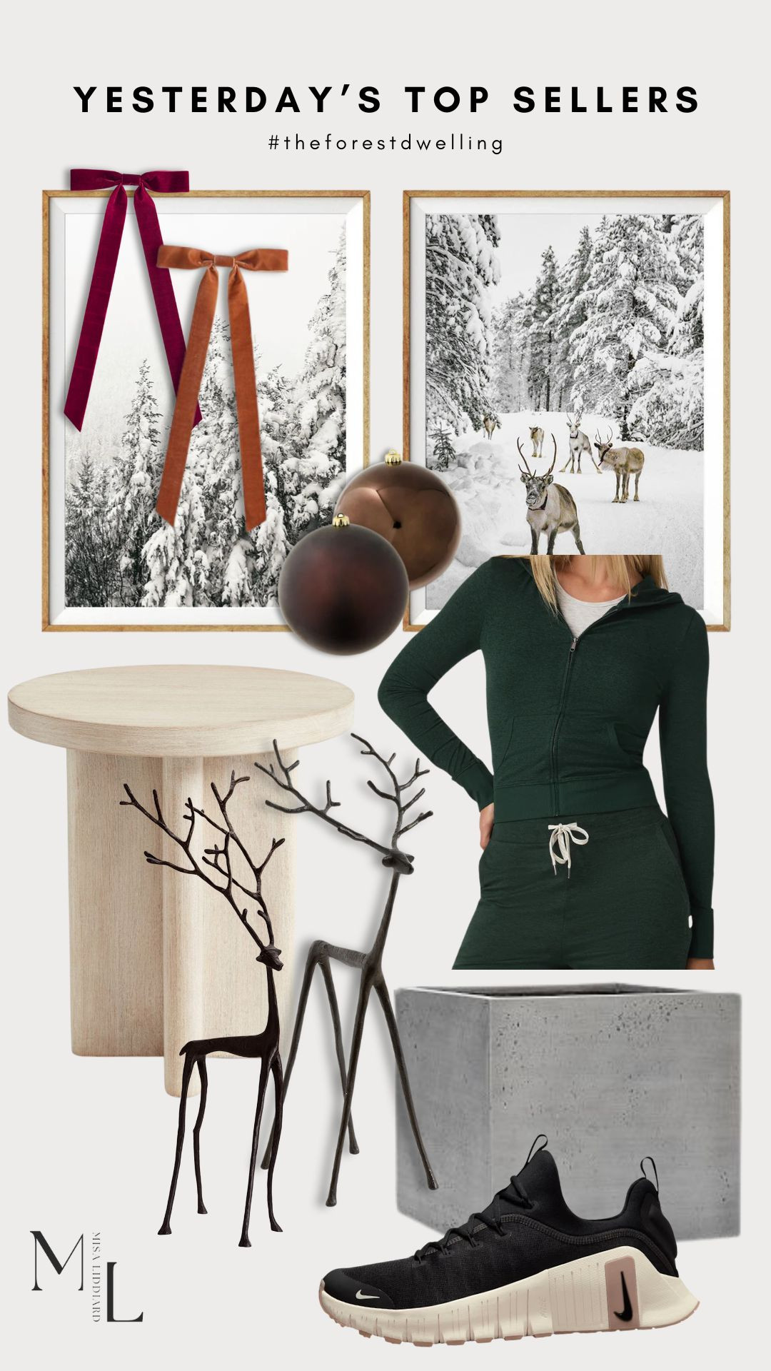 The Halo Mini Full Zip Hoodie is so good! I have it in multiple colors. I like to size down for a tighter fit. The Bronze Reindeer have been such a favorite this season! They come in lots of different sizes that you can either style on a tabletop surface or use the oversized pieces on the floor. The Metcon's are super comfy and great for any activity. 

 #LTKCyberWeek #LTKHoliday #LTKHome