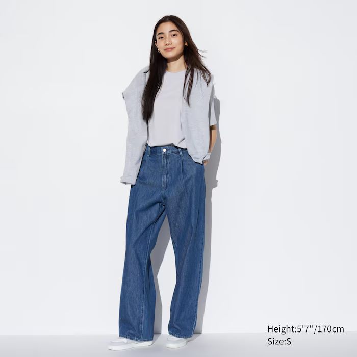 Drapey Denim Pleated Pants | UNIQLO (US)