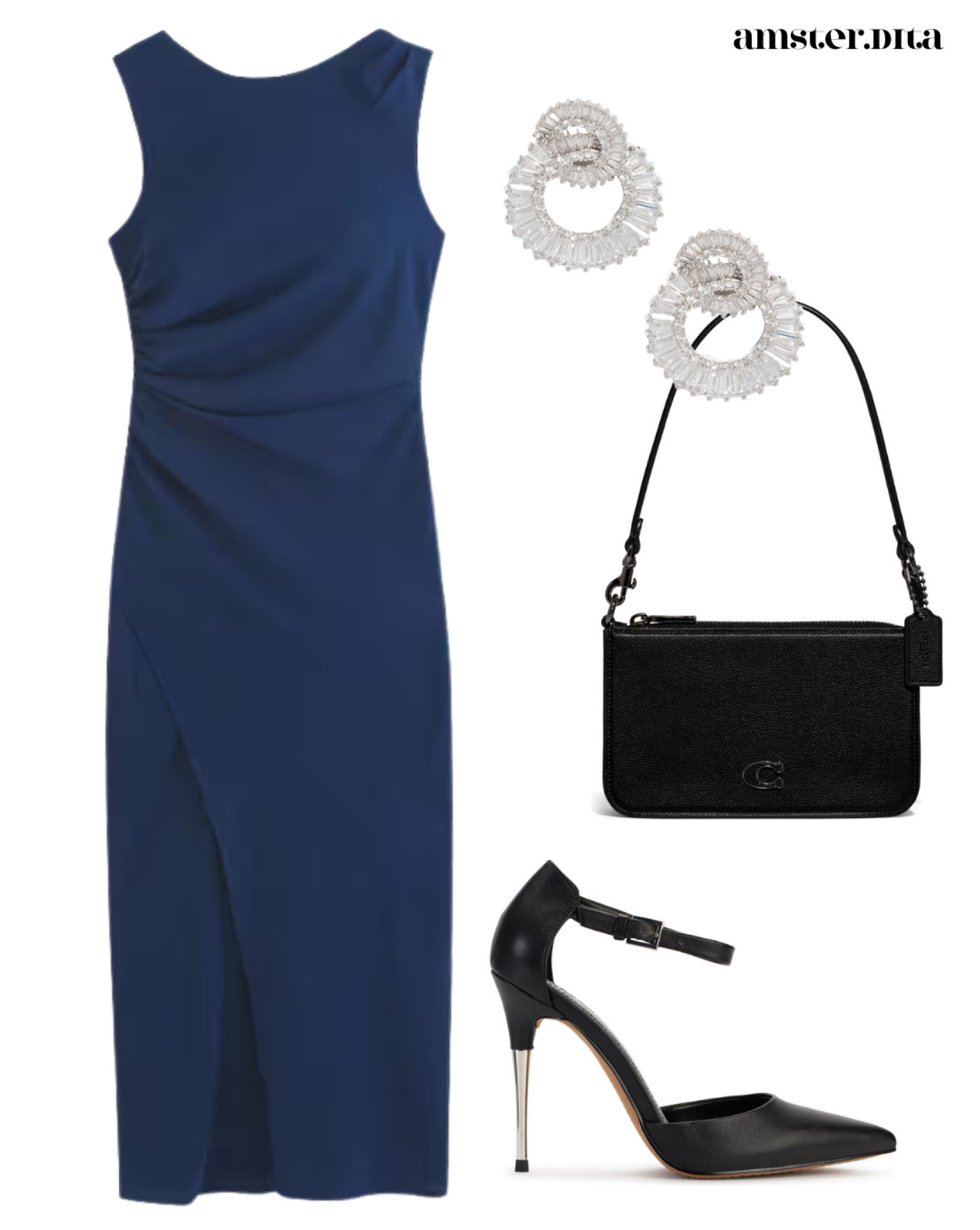 cream and blue dress starfield Ishtar's Morning Star Linen & Cotton Maxi Dress with Pockets XS main image 1