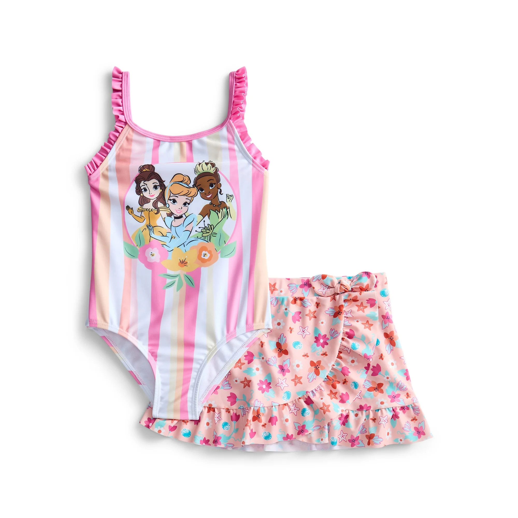 Character Girls Swimsuit with Skirt Set, Princess, Size 12M-5T | Walmart (US)