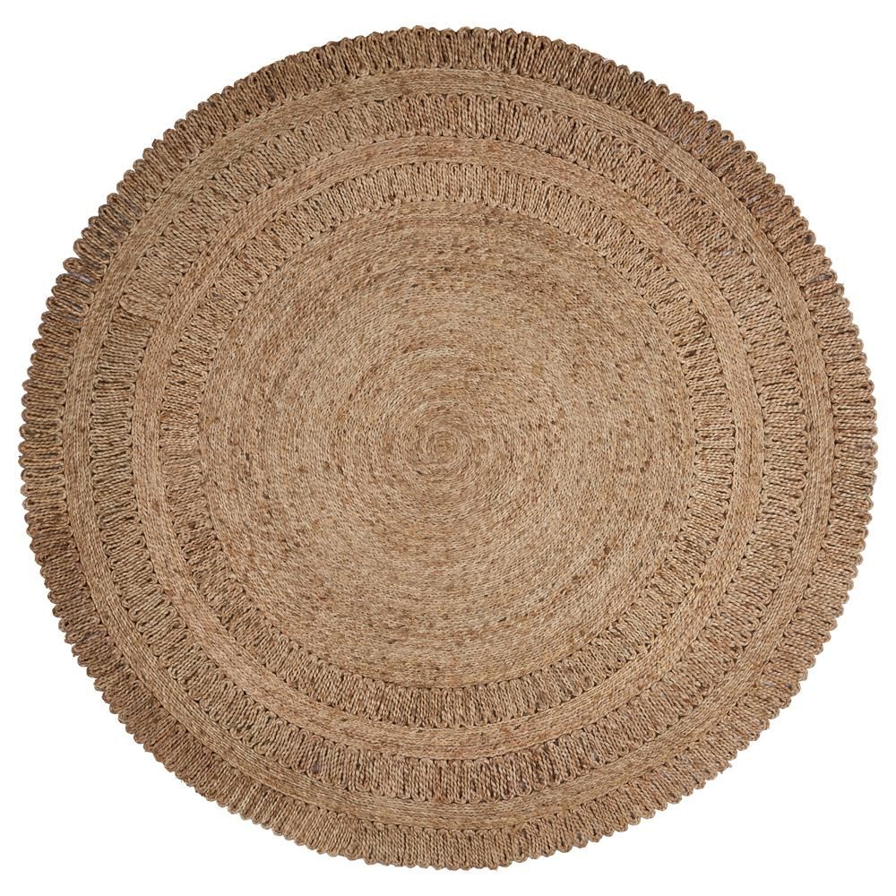 Natural Jute Gray 4 ft. x 4 ft. Round Indoor Area Rug | The Home Depot