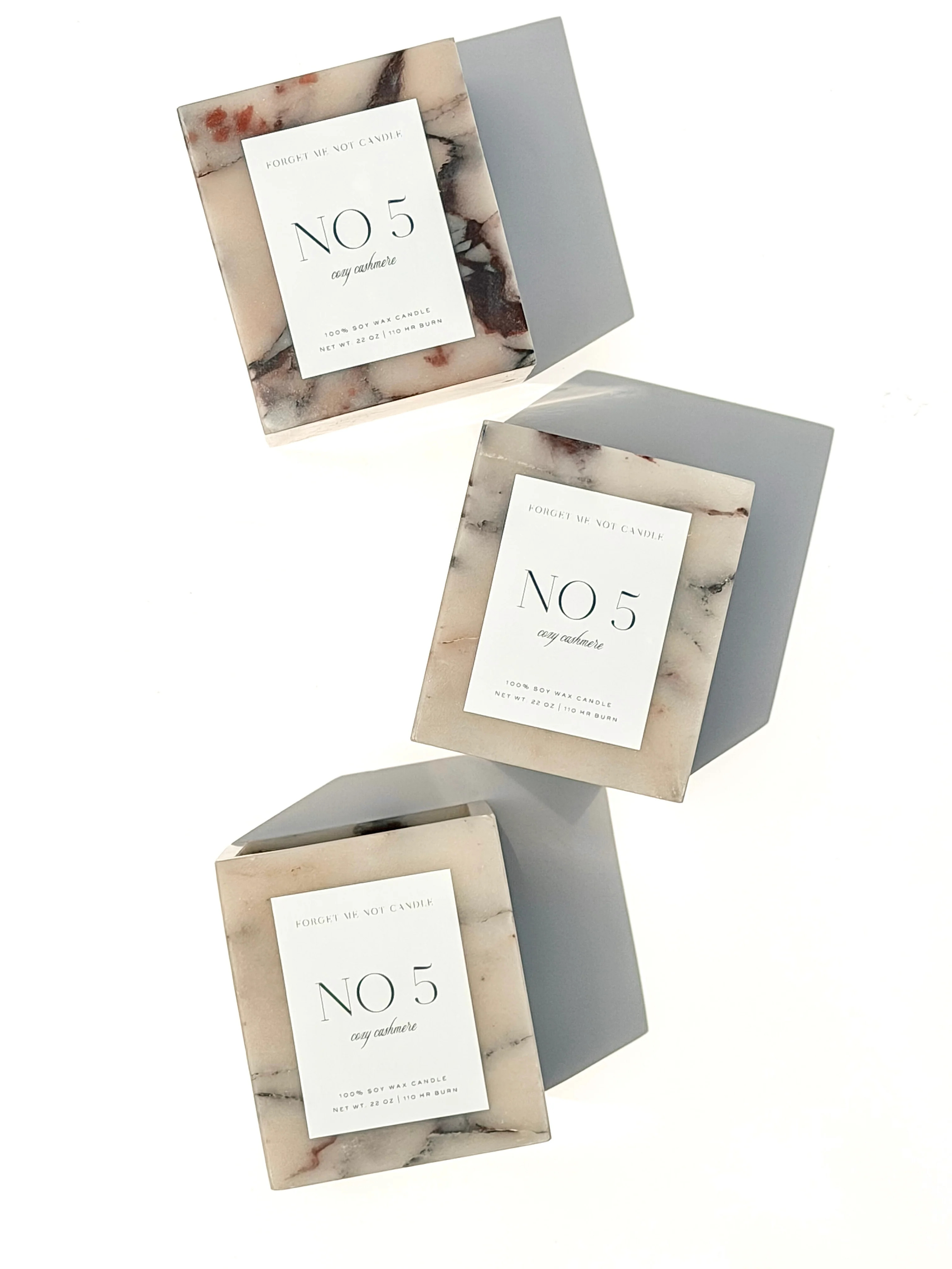 Genuine Calacatta Viola Marble Soy Candle | Forget Me Not Candle