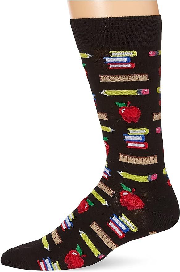 Amazon.com: Hot Sox mens Occupation Novelty Fashion Crew Casual Sock, Teacher's Pet (Black), 6 12... | Amazon (US)