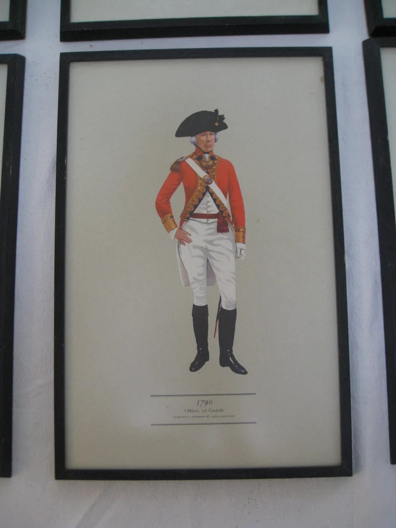 Set of 6 Vintage Hugh Evelyn Framed & Mounted Prints British Army Regiment Uniforms Military Dres... | Etsy (US)