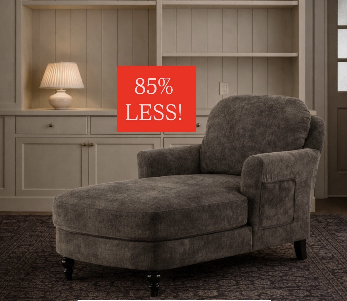 All right, found this look for less. It’s definitely not exact at all but for this price you can’t beat it. The original chaise lounge has been super popular for a couple years. I also love that it comes in more colors.

#LTKHome #LTKSaleAlert