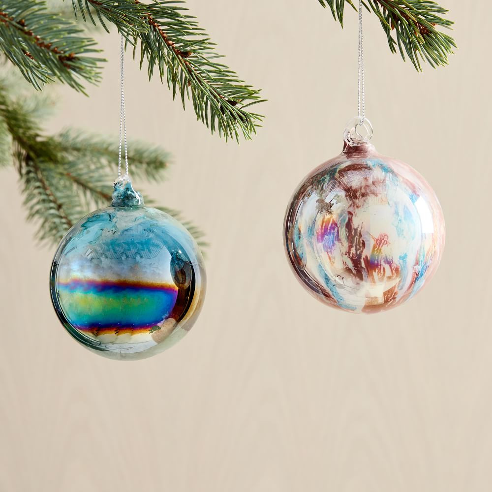Marbled Multicolored Ball Ornaments | West Elm (US)