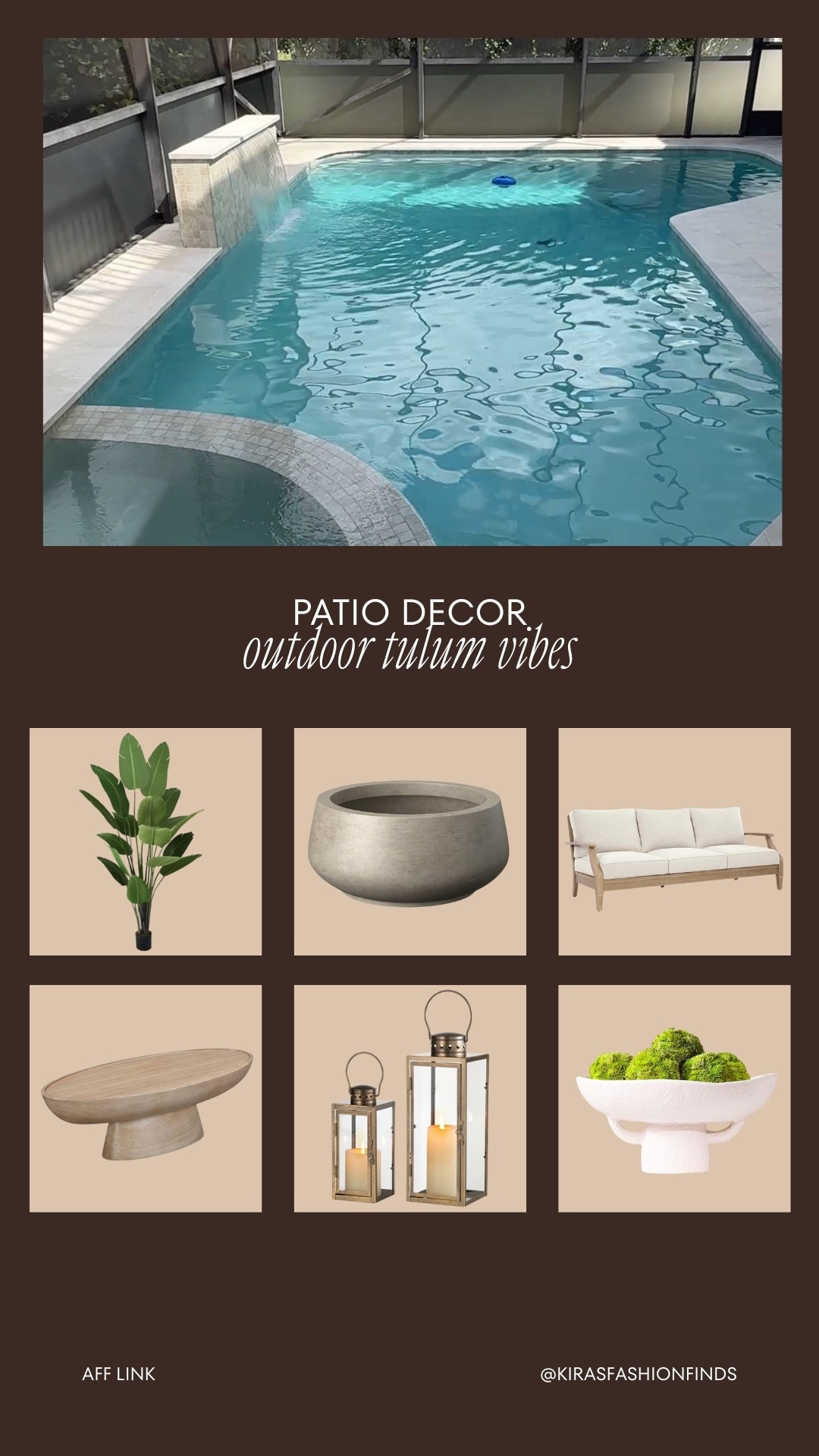 🌿 These patio finds are perfect for creating that luxury outdoor look without spending a fortune. The oversized planters and tropical trees add height and greenery, while the neutral outdoor sofa creates a cozy space for relaxing or entertaining. The sculptural coffee table and decorative bowl bring in that designer touch, and the lanterns add the perfect warm glow for evenings by the pool.

🍃Estos productos transforman cualquier patio al instante. Las macetas grandes y las plantas decorativas hacen que el espacio se vea más elegante, el sofá es perfecto para descansar al aire libre, y los faroles crean un ambiente acogedor por la noche. Me encantan los detalles decorativos porque hacen que todo se vea mucho más sofisticado y estilo resort.

Shop the links below.

Follow me on Instagram and YouTube @kirasfashionfinds

#LTKHome #LTKSeasonal #LTKSwim