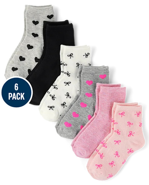 Girls Bow Midi Socks 6-Pack - multi | The Children's Place