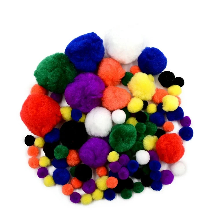 Hello Hobby Multicolor Rainbow Pom Poms, 100 Piece | Walmart (US)