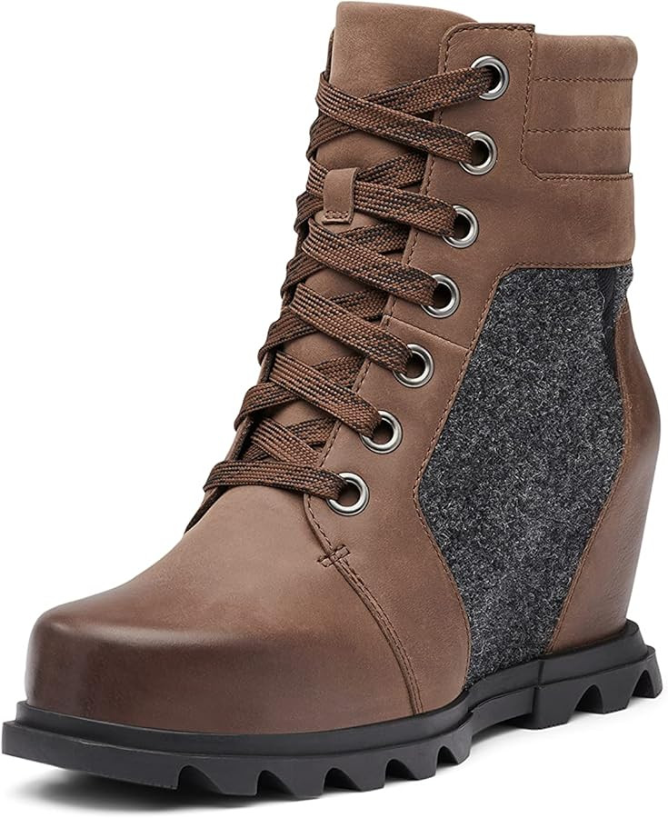 Sorel Women's Joan of Arctic Wedge III Lexie Boot \u2014 Waterproof Leather Wedge Boots | Amazon (US)