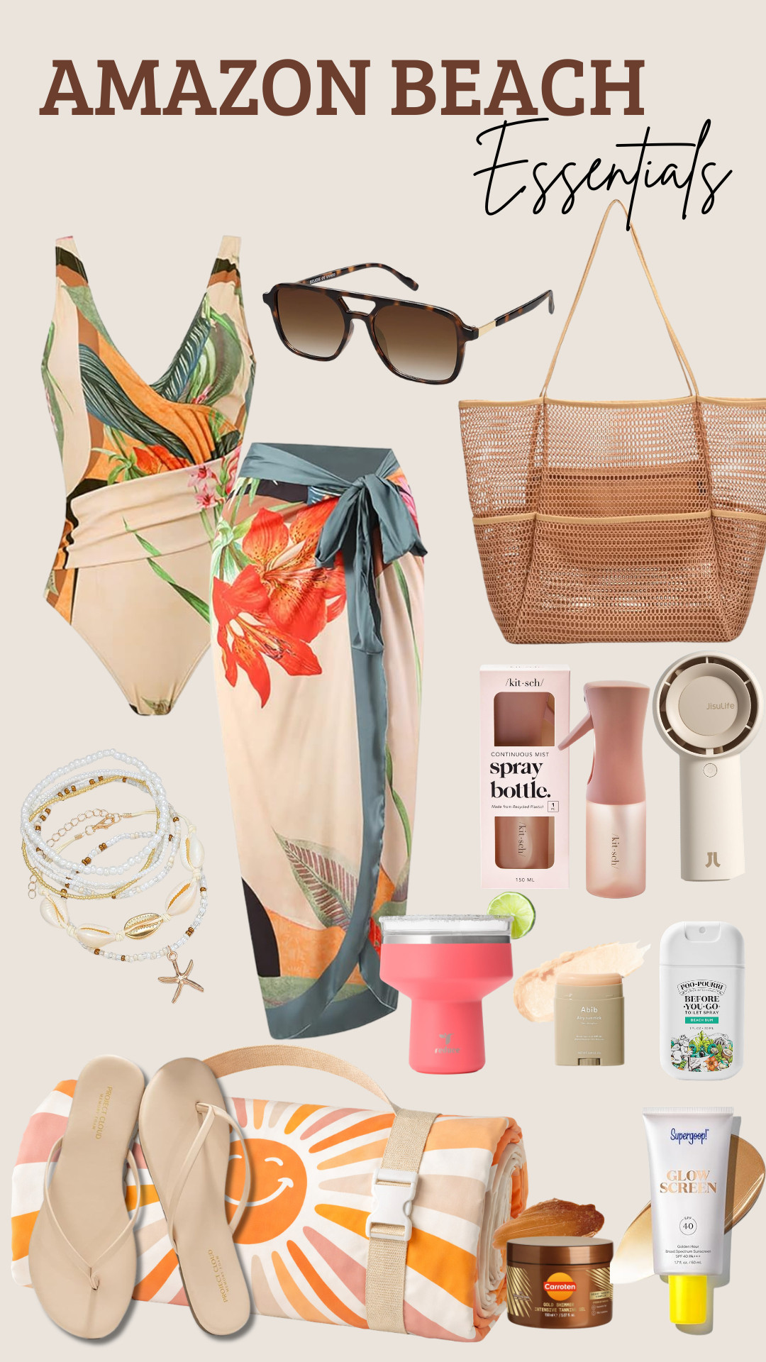 Beach day, but make it effortless ☀️🌊
All the easy, chic essentials you need for sun, sand, and a full day of relaxing without overpacking. Just grab and go.

#LTKTravel #LTKStyle #BeachEssentials #VacationReady #AmazonFinds #SummerVibes #BeachStyle #TravelMustHaves #OOTD #LTKFinds 

 #LTKootd #LTKSwim #LTKTravel