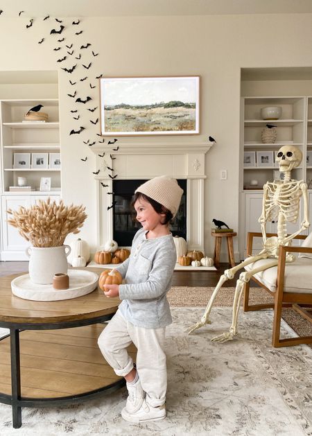 Soothing neutral tones for Halloween decor. 


3d sticky bats. Love these! Also linking 3d butterflies and 3d spiders. 

Halloween living room decor 
Halloween living room ideas
Neutral Halloween decor 
5 foot Posable skeleton 
Easy Halloween decor 
Simple Halloween decor 
3d butterflies 
Sticky butterfly
Family Halloween decor 
White pumpkins 
Faux white pumpkins
Toddler boy beanie 
Toddler joggers 
Boys joggers

#LTKfamily #LTKHalloween #LTKhome