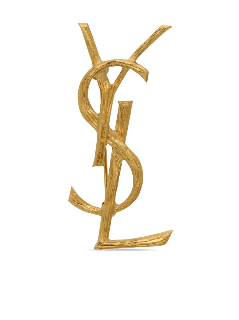 Saint Laurent Cassandre Textured Brooch - Farfetch | Farfetch Global