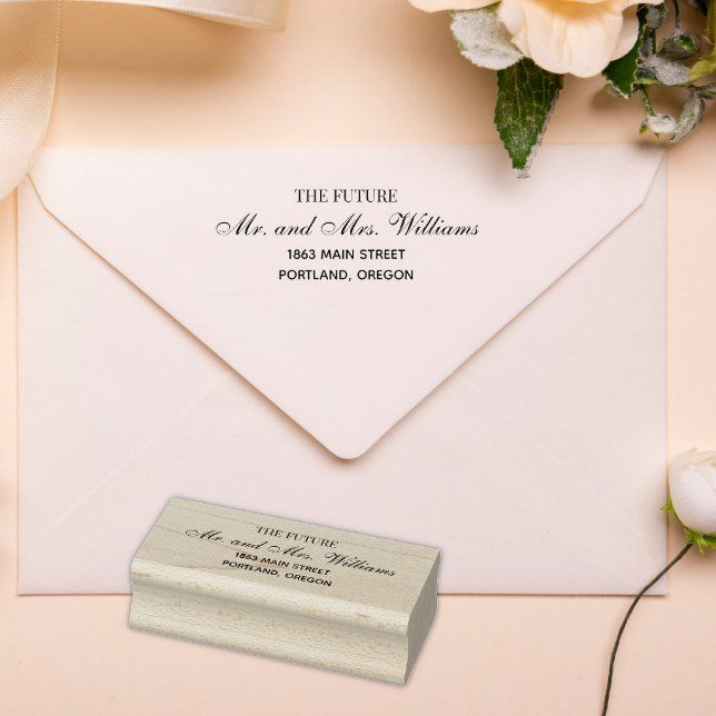 Future Mr and Mrs Elegant Wedding Return Address  Rubber Stamp | Zazzle