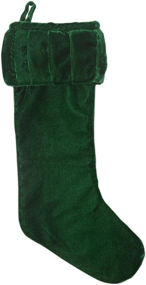 Vickerman 8" x 19" Plush Emerald Green Velvet Christmas Stocking. Fully Lined, and has a Loop Han... | Amazon (US)