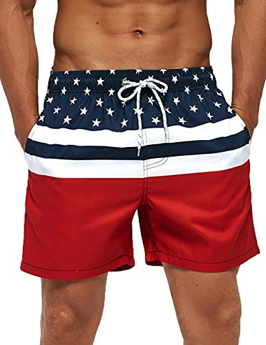 SILKWORLD Mens Swimming Trunks 5 Inch Inseam Swim Shorts Summer Bathing Suit Swimwear Beachwear w... | Amazon (US)