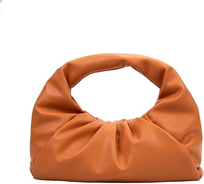 Coutgo Women's Tote Shoulder Bag PU Leather Ruched Hobo Bag Large Capacity Top Handle Handbag | Amazon (US)