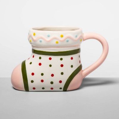 13oz Earthenware Stocking Mug Pink  - Opalhouse™ | Target