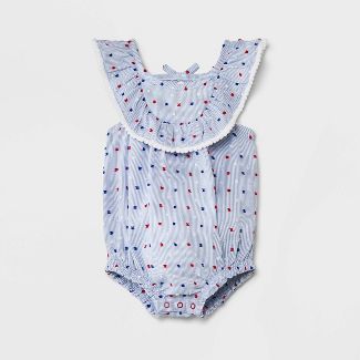 Baby Girls' Clip Spot Romper - Cat & Jack™ Blue | Target