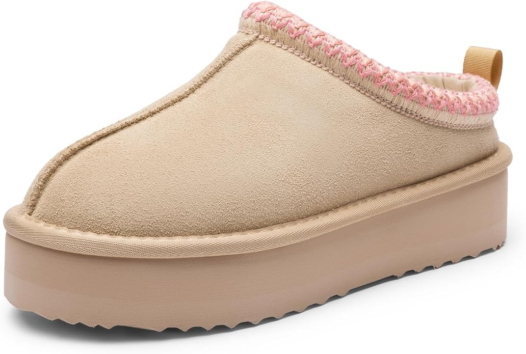 DREAM PAIRS Women's Slippers for Women Genuine Suede Platform Cozy FuzzyEasy Women's Platform Sli... | Amazon (US)