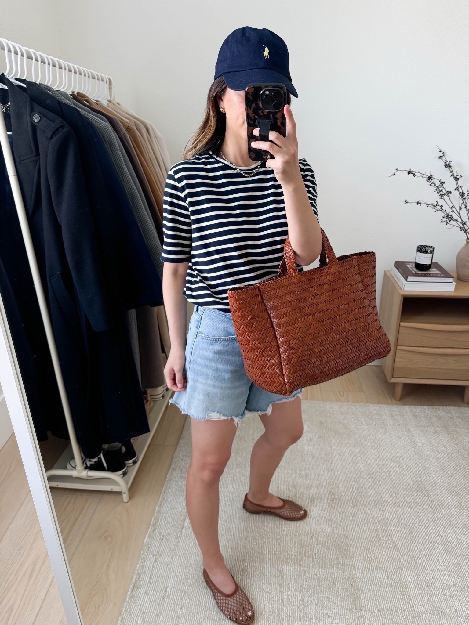 Easy spring/summer ootd ft. My favorite denim shorts. 

AGOLDE Parker shorts. These are the best denim shorts! 4" inseam. Size up for extra comfort. 

Kule tee small
AGOLDE Parker Long shorts 25
Staud flats 35
Marea tote 
Polo Ralph Lauren hat
J.Crew earrings

Petite style, Jean shorts, summer outfits, summer style 


#LTKmomlife #LTKPetite #LTKootd