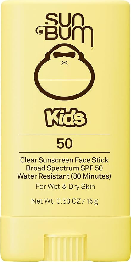 Sun Bum Kids SPF 50 Clear Face Stick Sunscreen - Wet or Dry Skin Application Broad Spectrum Sunsc... | Amazon (US)