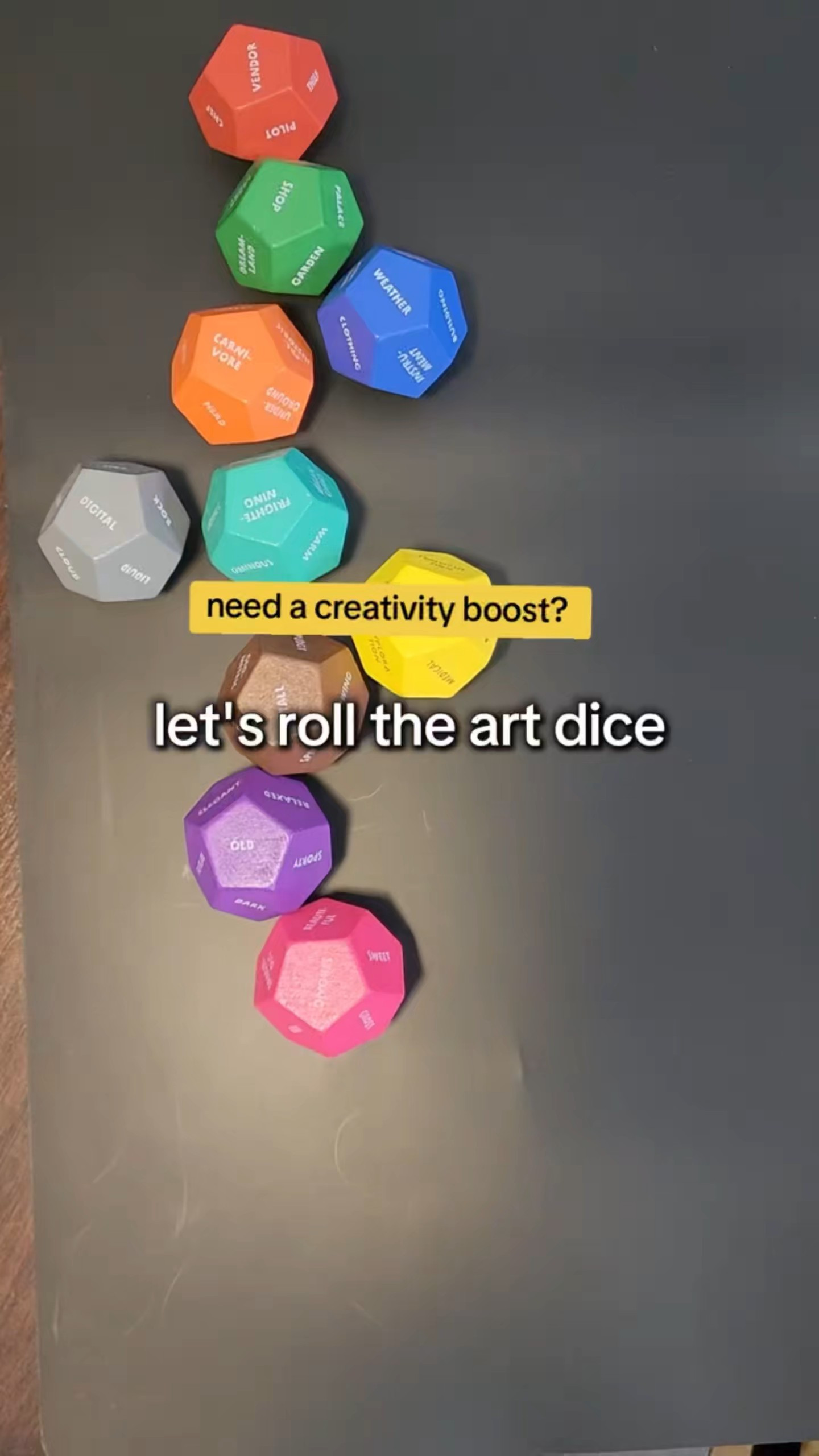 Never staring at a blank page again. 🎲 These drawing inspiration dice are genuinely the most fun I've had with art in a while. Roll them, get your prompt, and just go — no overthinking, no scrolling for ideas, just you and whatever chaotic combination the dice decide. Some of my favorite pieces have come from the most random rolls. Highly recommend if you're in a creative rut. 🎨#DrawingDice #ArtPrompt #CreativeBlock

