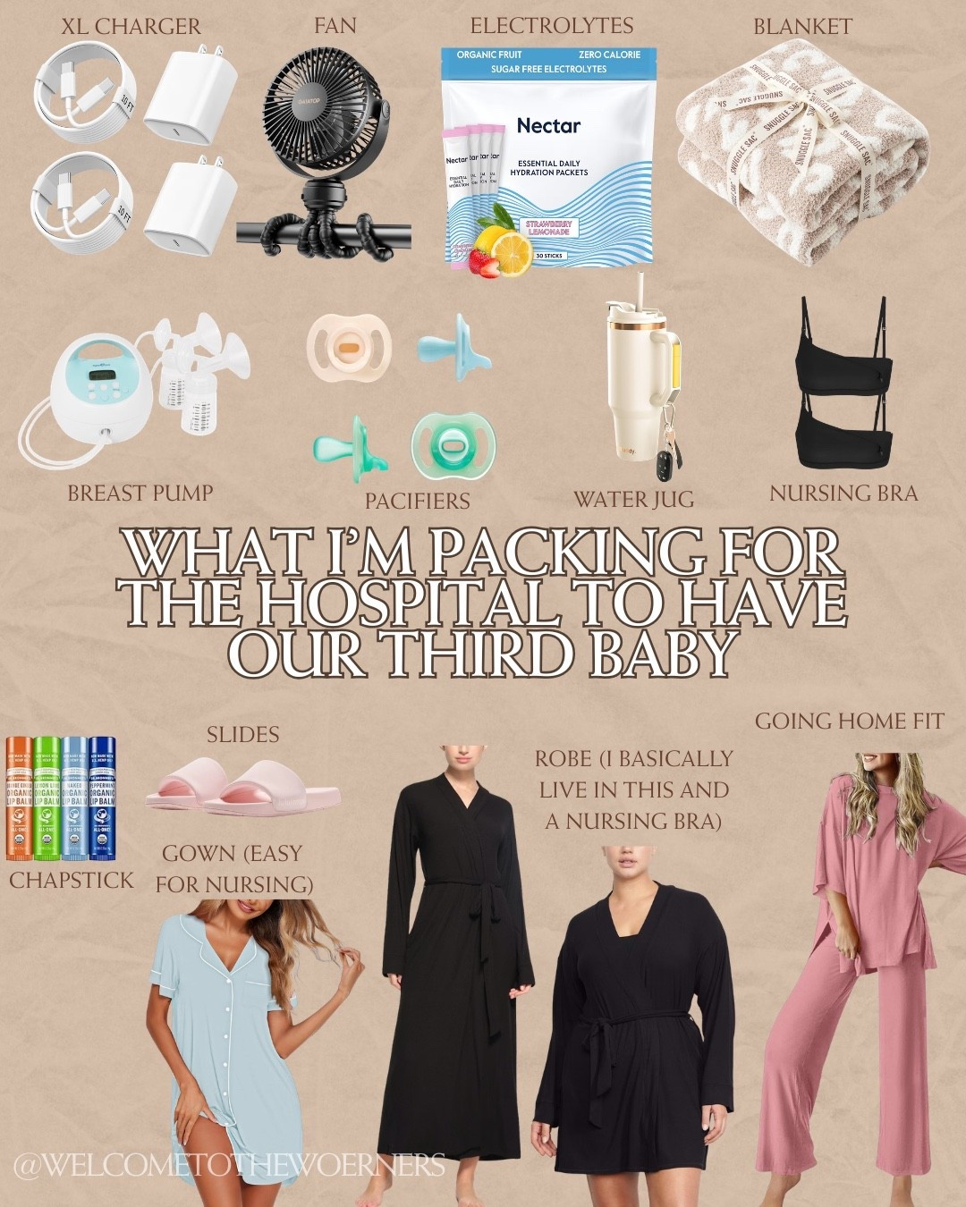 I LOL at how much I overpacked the first (and even the second) time we went to the hospital to have a baby. As an upcoming third timer, here are things that I will absolutely be taking + my toiletries. If there’s any advice I can give you it’s to use what the hospital provides! I practically wear a nursing bra + robe + and my cutie adult diaper (IYKYK) the entire stay. Robe makes it easy to cover when you have guests, and easy to feed baby. Plus it’s just so much easier than having to get dressed each day lol. I’ll be packing one comfy going home outfit for myself bc, well we’re just going home and I want to be comfortable. Bring your pump (if you plan to breastfeed) to try and get as much colostrum for baby and help stimulate for milk supply! My second latched but it was weak so we had to use bottles. I didn’t originally bring my pump, so my husband went home and got it and I was able to feed him my colostrum. I can still remember my night nurse cheering me on during my middle of the night pump sessions and I was barely getting anything 😂 The fan is a must for me because hello night sweats and a blanket from home helps me to feel more relaxed. 

Anyway, moral of my story here is to keep it simple! There’s not a lot that you will need, and the hospital provides practically everything postpartum care wise. 🤎

#LTKBump #LTKmomlife #LTKBaby