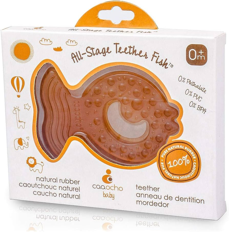 CaaOcho Pure Natural Rubber Teething Baby Toy, One-Piece Hygienic Design Teether for Babies, BPA ... | Amazon (US)