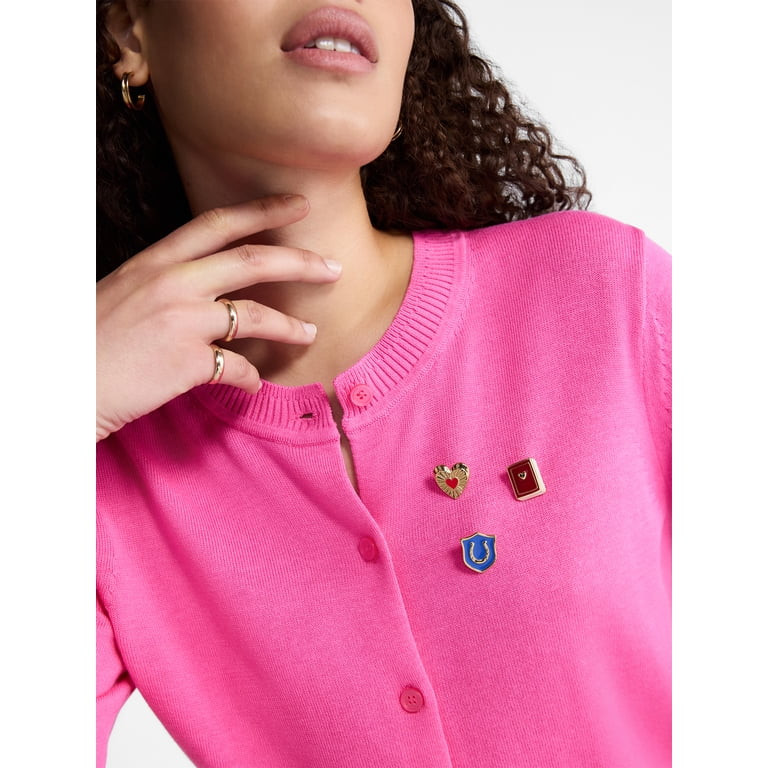 Free Assembly Women's Book, Heart and Horseshoe Crest Pin Set, 3-Piece | Walmart (US)