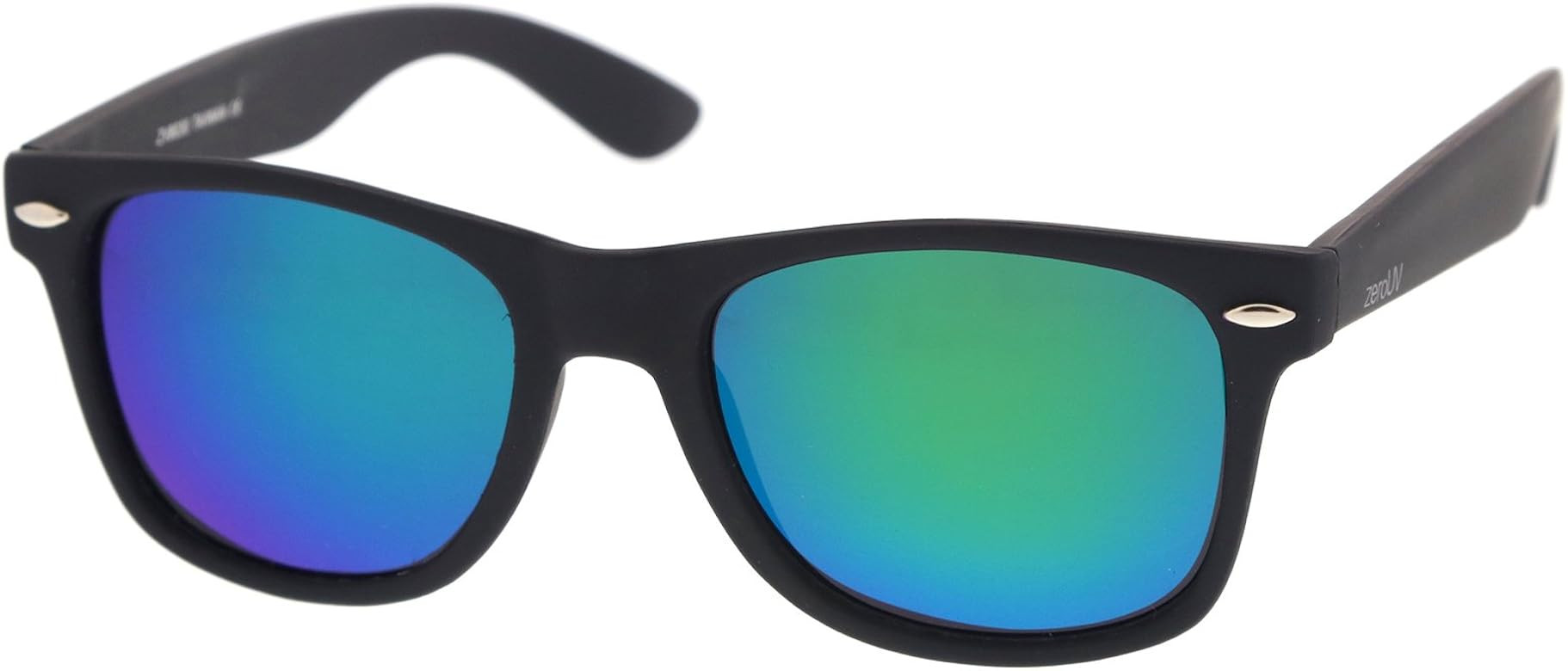 zeroUV - Retro 80's Classic Colored Mirror Lens Square Horn Rimmed Sunglasses for Men Women | Amazon (US)