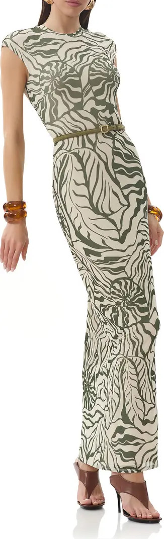 AFRM Cody Print Cap Sleeve Mesh Maxi Dress | Nordstrom | Nordstrom