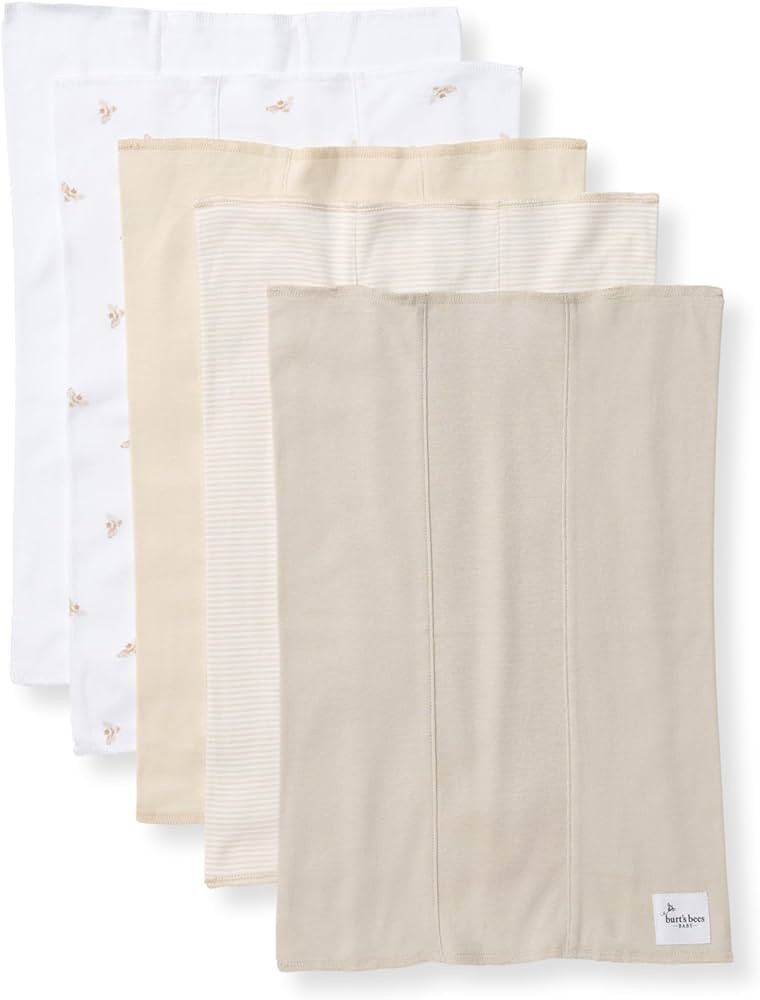 Burts Bees Baby Infant Burp Cloths, 100% Organic Cotton Extra Absorbent Soft Fabric Drool Cloths,... | Amazon (US)