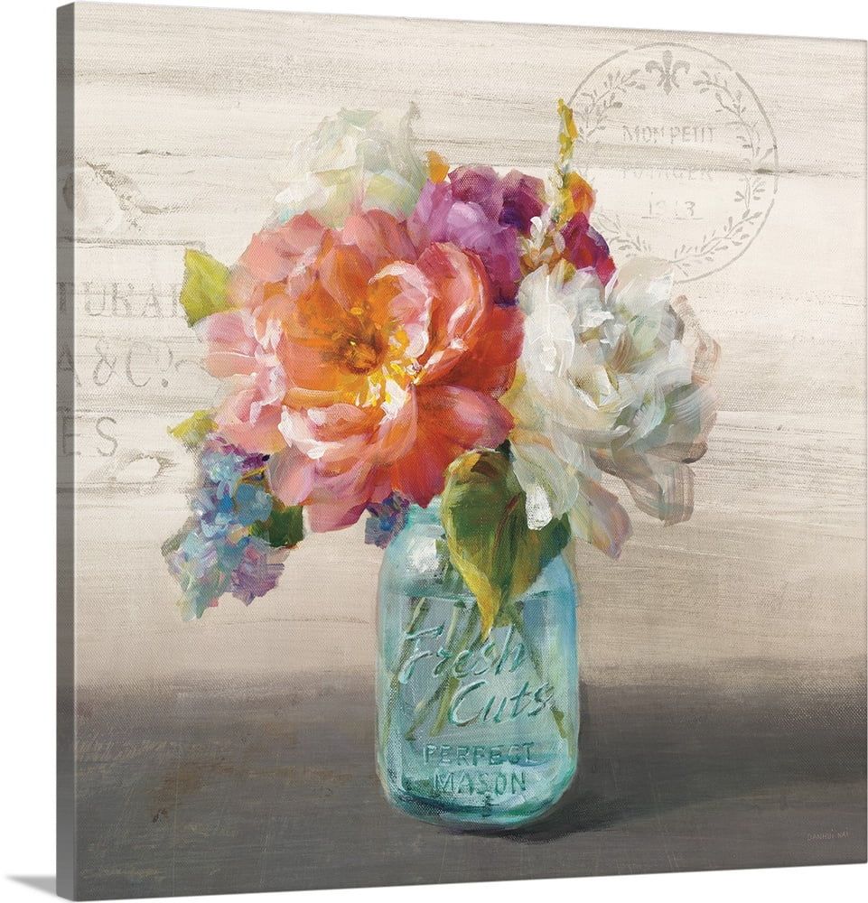 Great BIG Canvas | "French Cottage Bouquet I" Canvas Wall Art - 16x16 | Walmart (US)