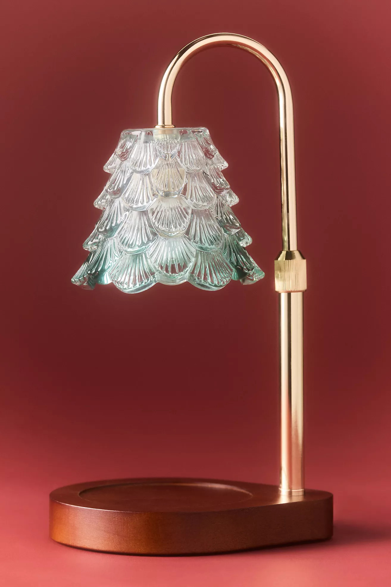 Figural Christmas Tree Glass Shade Candle Warmer Lamp | Anthropologie (US)