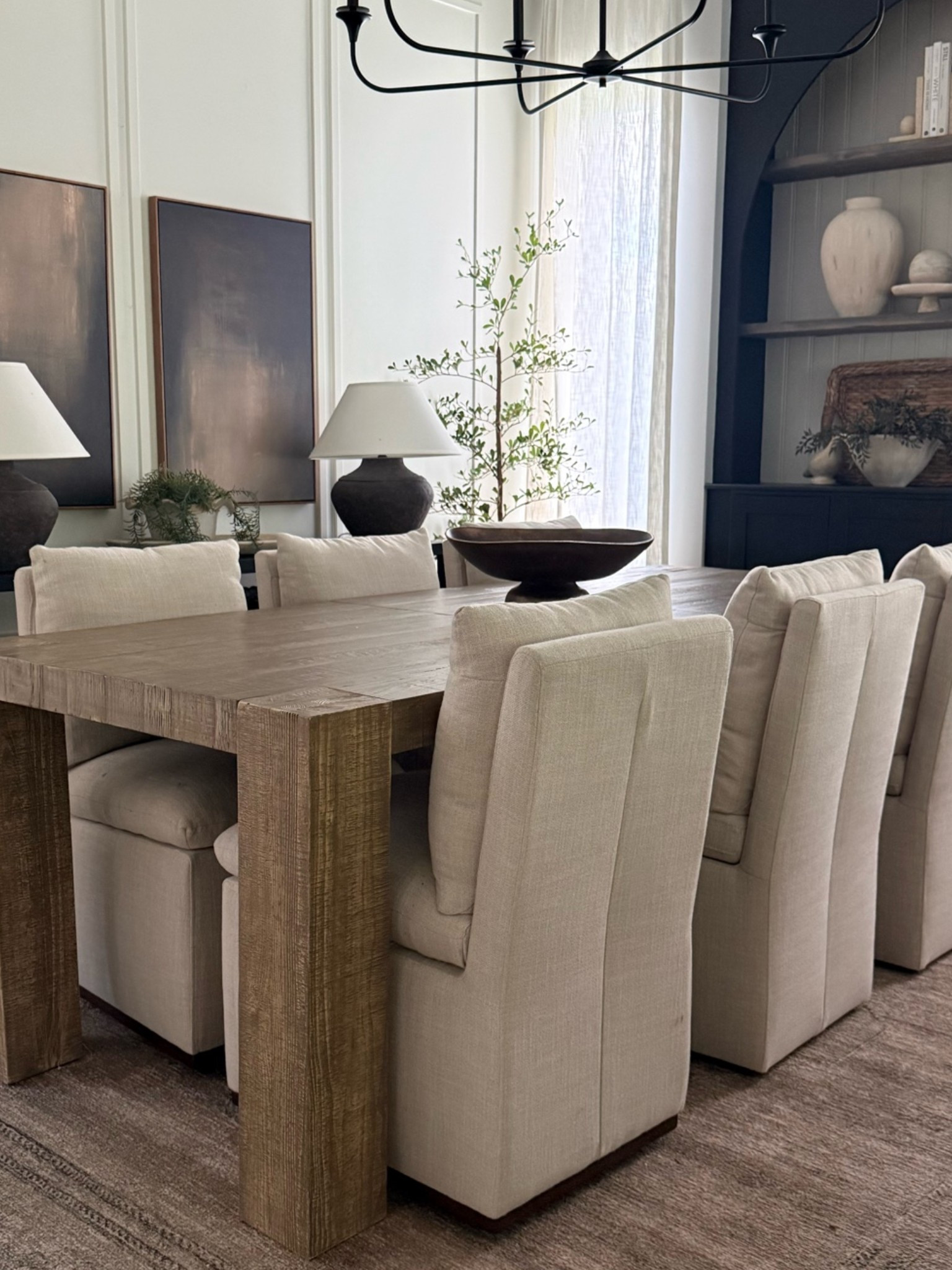 So happy with our wood dining table from Pottery Barn. Worth every penny! Still love my dining chairs as much as the day I got them. Zero regrets with these two purchases.