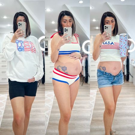 Fourth of July outfits. Memorial Day outfits. Maternity outfits. Bump friendly outfits. Spring outfits for pregnancy. Summer outfits for pregnancy. Size inclusive outfits.

#LTKSeasonal #LTKStyleTip #LTKPlusSize