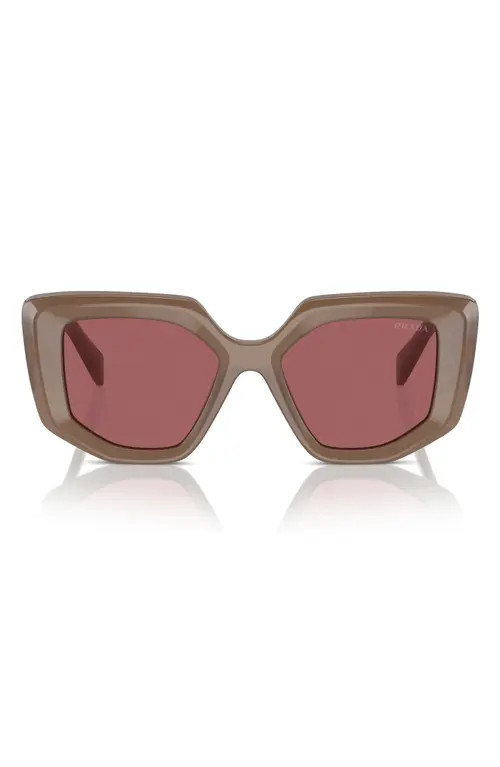 Prada 50mm Geometric Sunglasses in Dark Violet at Nordstrom | Nordstrom