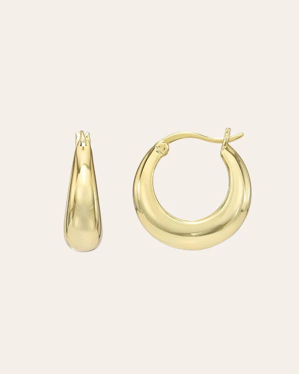 Vermeil Dome Huggies | Zoe Lev Jewelry