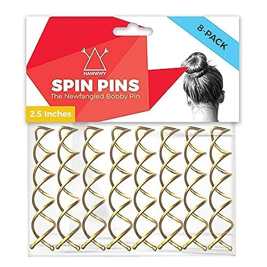 HAWWWY Gold Spiral Hair Pins - 8 Pack of 2.5 Inch Bobby Pins for Buns, Updos, and Messy Styles - ... | Amazon (US)