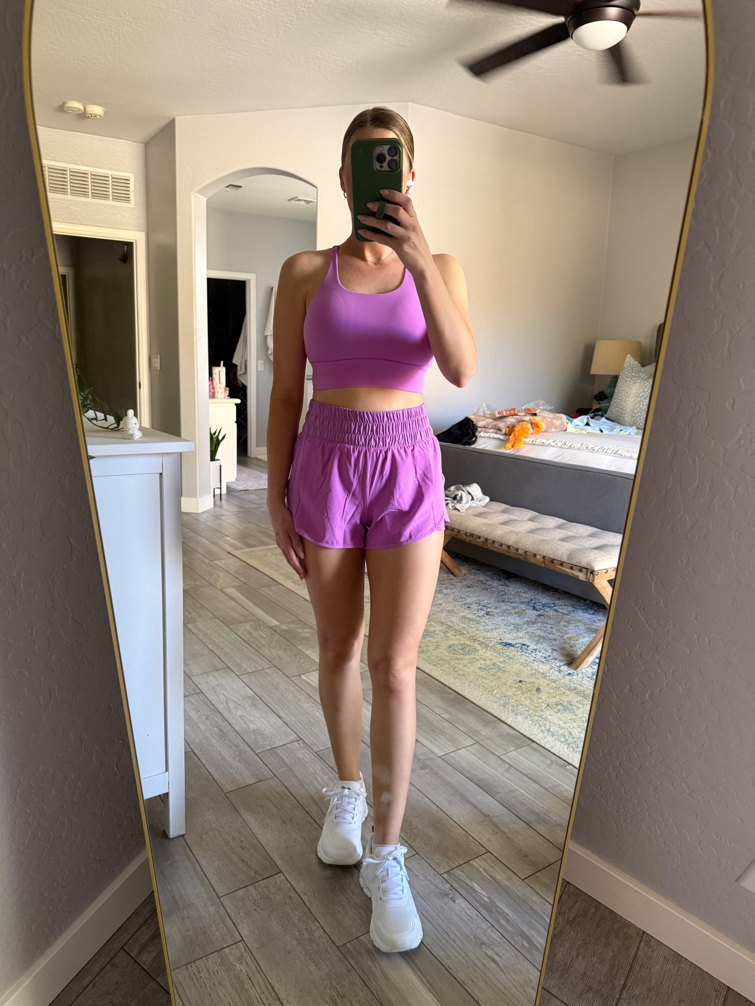 Buttery soft workout set from Walmart, love this beautiful color for spring! Also these white sneakers look like clouds but they were only $27! 

#walmartfashion #affordablefashion

#LTKActive #LTKmomlife