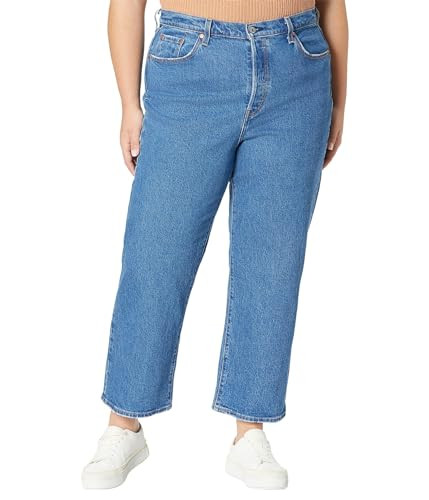 Levi's Women's Premium Plus-Size Ribcage Straight Ankle Jean, Jazz Pop, 16 | Amazon (US)