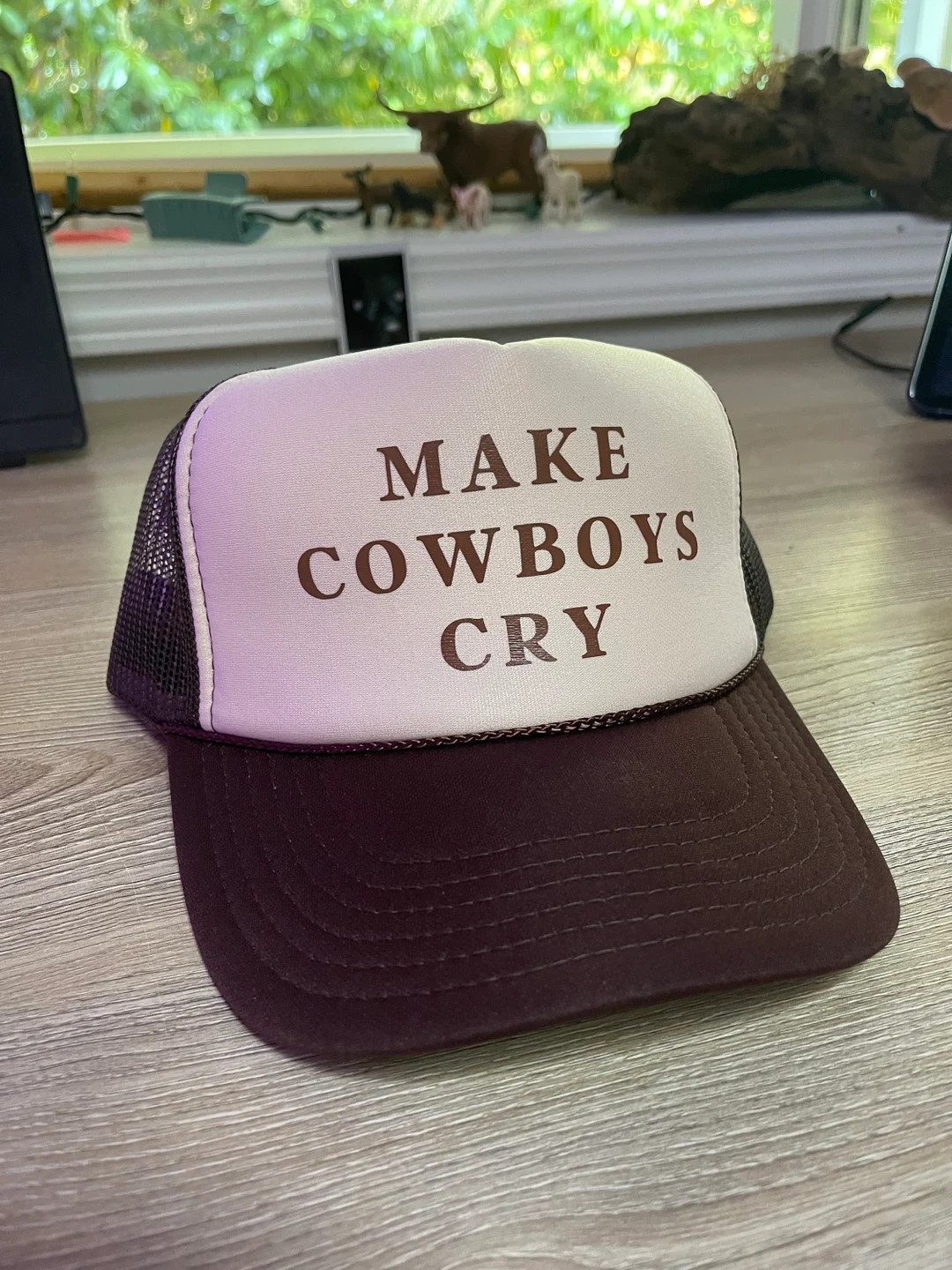 Make cowboys cry hat | Summer country hat | Trendy brown trucker hat | Western hat | Gift for lov... | Etsy (US)