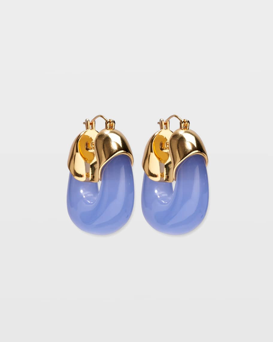 Mini Organic Hoop Earrings in Periwinkle | Neiman Marcus