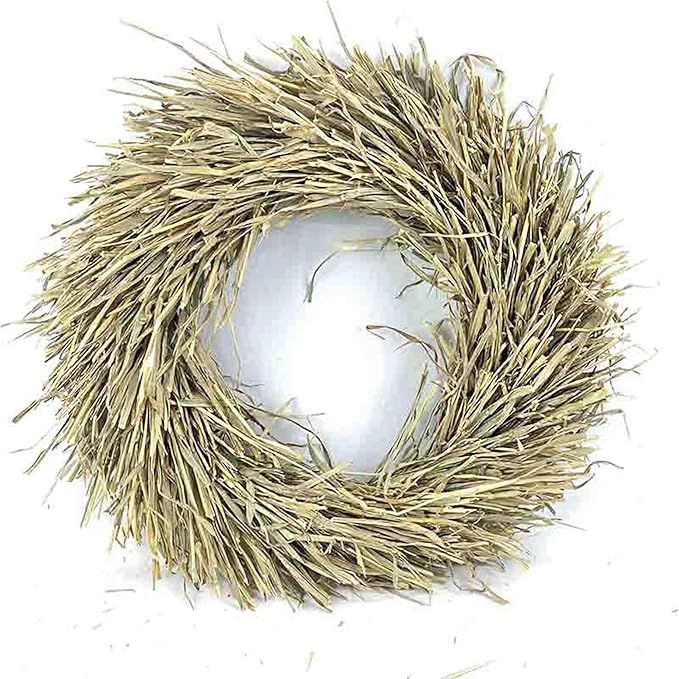 15.7 Inch Fall Grass Wreath, Thanksgiving Front Door Wreath for DIY Crafts, Autumn Dried Grass Wr... | Amazon (US)