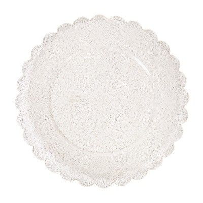 8ct Scalloped Plastic Dinner Plates Gold Glitter - Spritz™ | Target