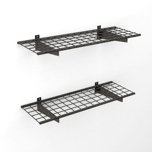 HyLoft 45 in. x 15 in. Steel Wire Garage Wall Shelf Storage System in Hammertone - 2 pack - Walma... | Walmart (US)