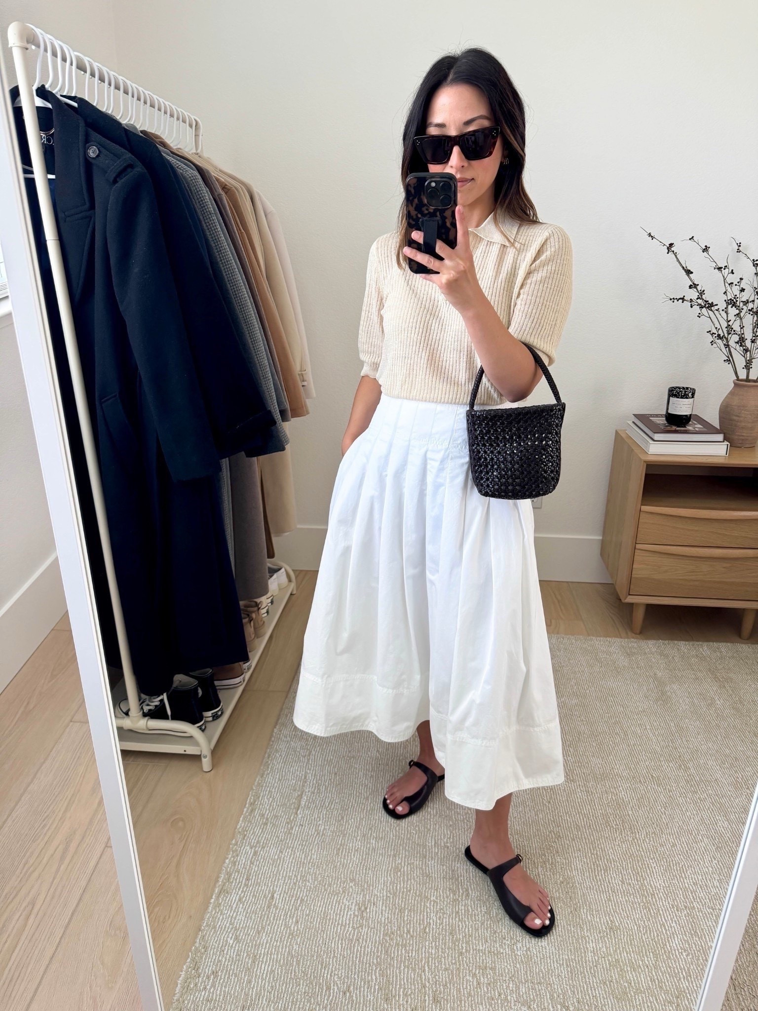 I'm always down for a good midi skirt and this Madewell one has pleats and it's a true midi length. Pockets and lined. The pleats are stunning but hard to steam flat. 

Madewell knit polo medium. Snug fit so sized up
Madewell skirt small. Length is best for petites. 
Madewell mini bag
Zara sandals 5
Celine sunglasses
Dorsey James necklace 15"
J.Crew earrings

Petite style, summer style, summer outfits, purse 



#LTKStyleTip #LTKPetite #LTKShoeCrush