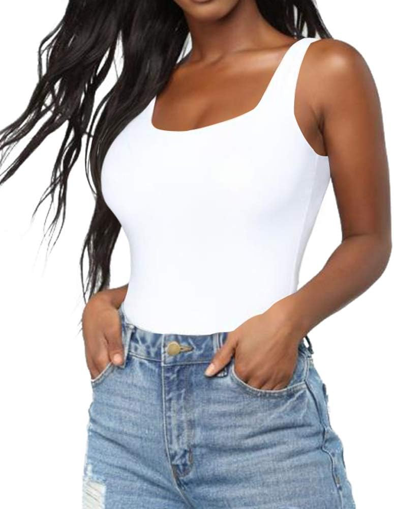 BelleLovin Women's Scoop Neck Bodysuits Sleeveless Tank Top Jumpsuits | Amazon (US)